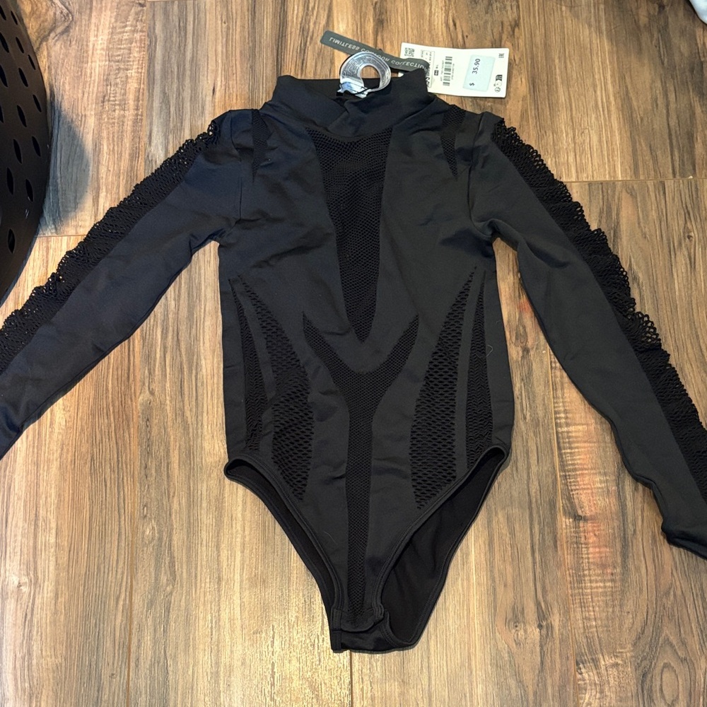 Black see thru body suit